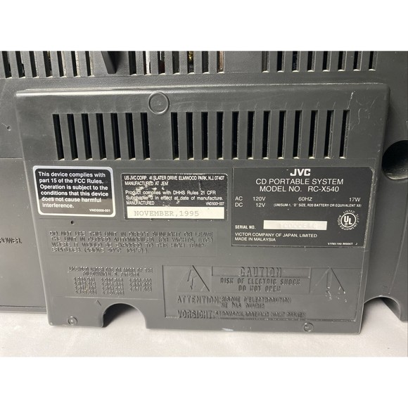 JVC Model RC-X540 AM FM Cassette CD Portable Stereo Boombox Radio - Picture 11 of 13